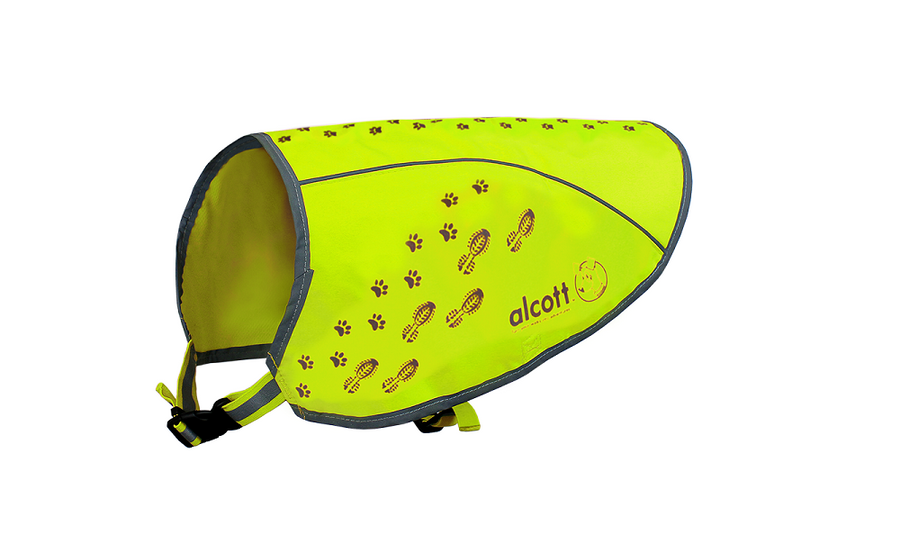 visibility dog vest in neon yellow