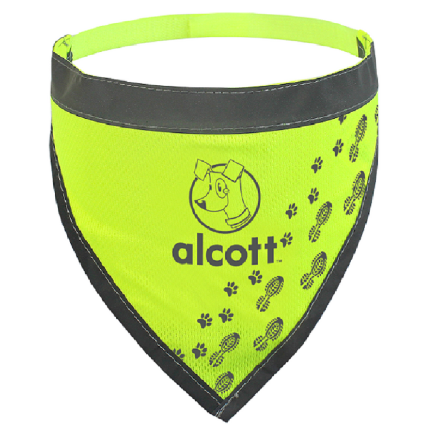 visibility dog bandana in neon yellow