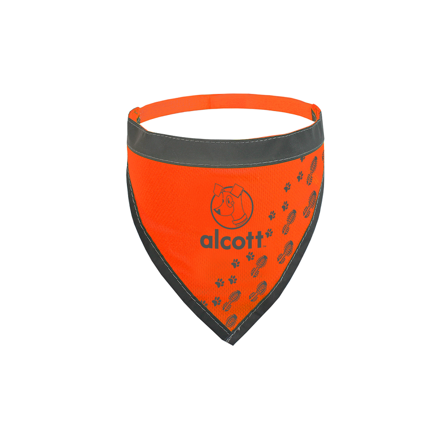 visibility dog bandana in neon orange