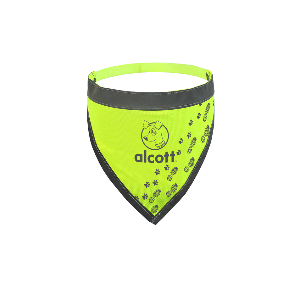 visibility dog bandana in neon yellow