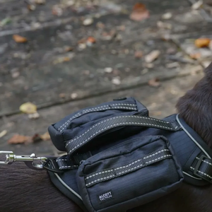 tactical harness: control handle and storage packs on top
